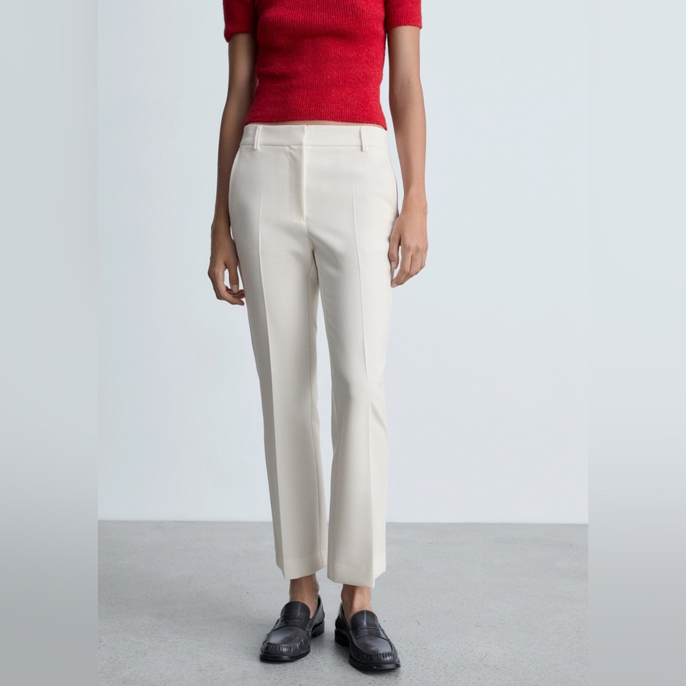 MNG STRAIGHT-FIT PANTS Off White Size 6 EUC